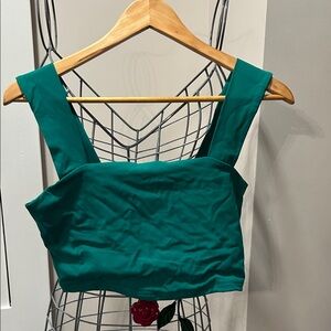 Dynamite Turquoise Sleeveless Crop Top